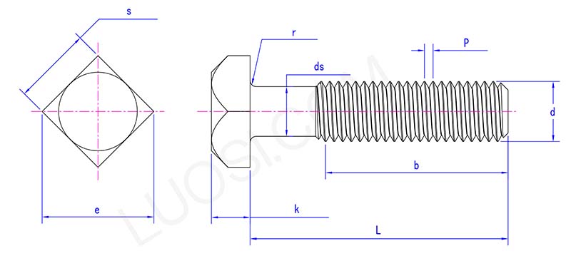 Small square head bolts Small square head bolts