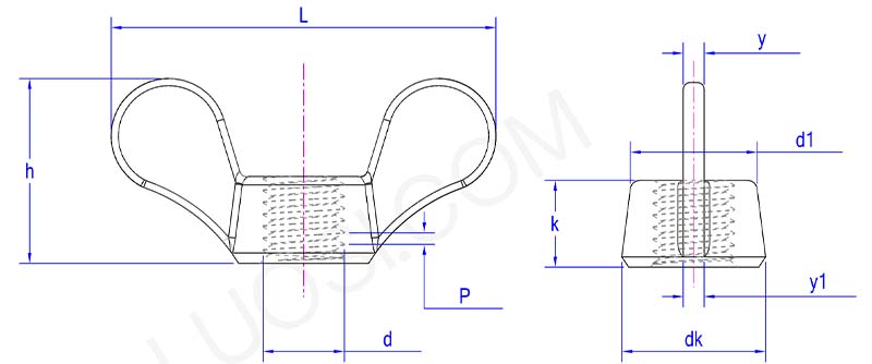 Carbon steel metric round wing nuts parameter Carbon steel metric round wing nuts parameter