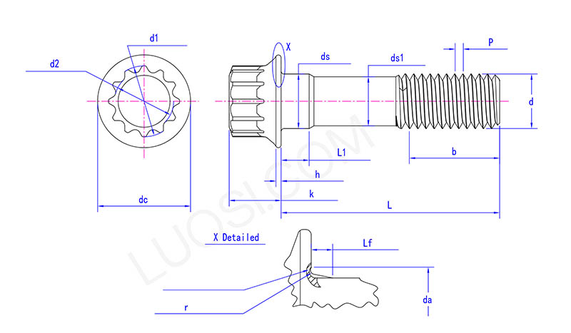 12 Point Grade 8 Alloy Flange Bolt